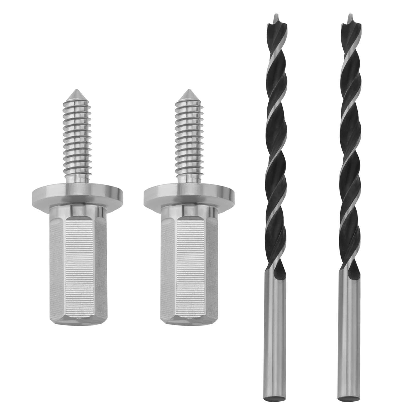 YINETTECH 2 Pieces Stainless Steel Dowel Maker Accessories for Electric Drill Dowel Pin Setscrews Round Rod Auxiliary Tool (Silver)
