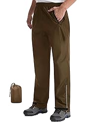 iCreek Men's Packable Rain Pants Waterproof