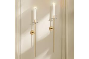 Sziqiqi Wall Candle Holder Gold: Candle Sconces Wall Decor Set of 2 for Dining Room Wall Hanging Candle Sticks Holder for Living Room Fireplace