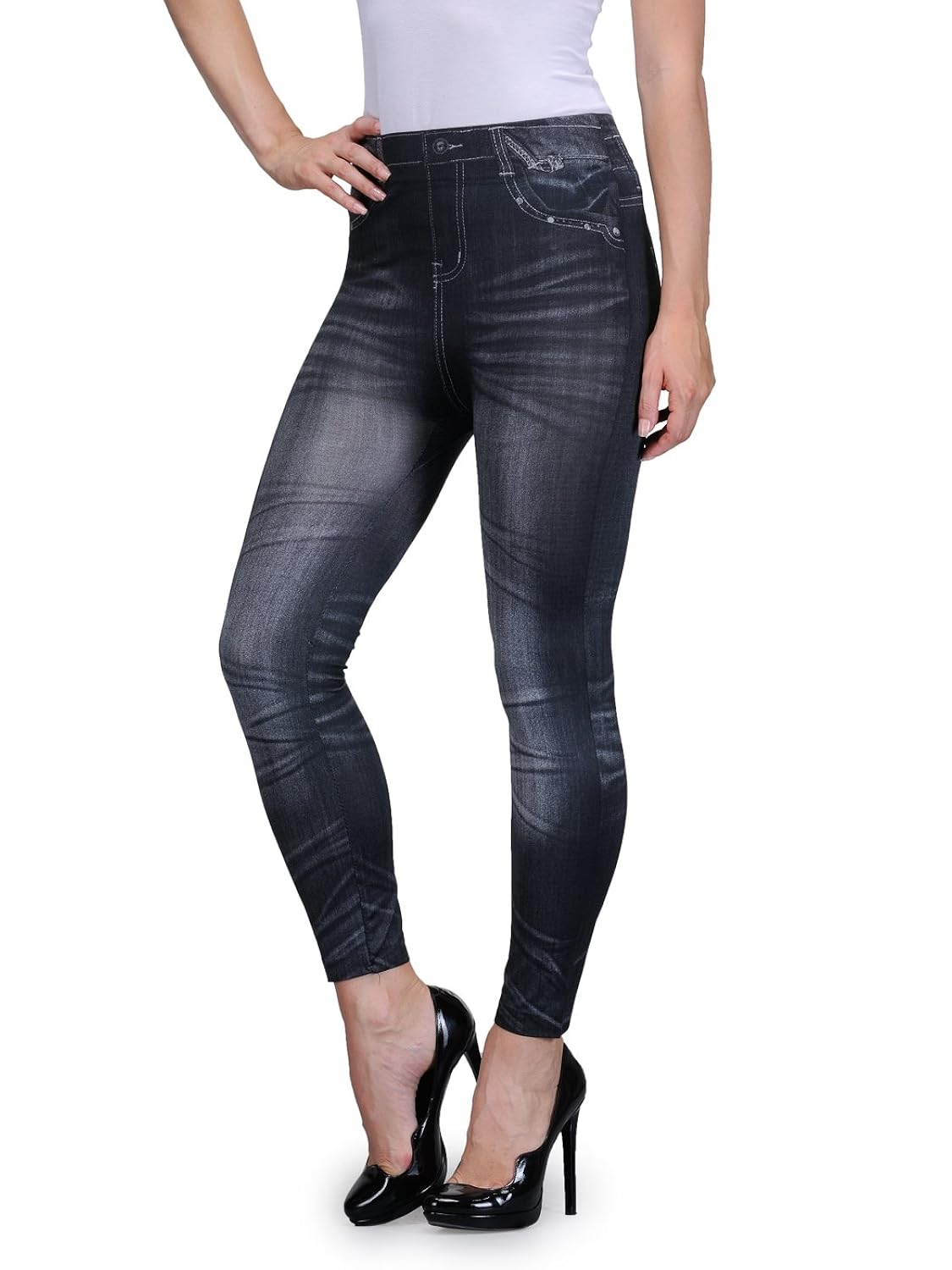 oleva denim look jegging pack of 2 odlj-2-23