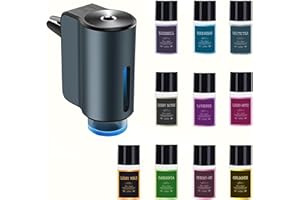 SHONOPPY Smart Portable Car Vents Aromatherapy Machine, Rechargeable with 10pcs Mixed Scent Cologne Aromatherapy Oil Grey