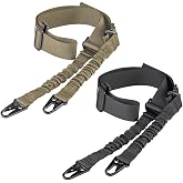 CVLIFE Two Point Sling Adjustable Length Rifle Sling with Metal Hook | 2 pack, up to 62", Elastic Cord Design for Reducing Fatigue, Larger Opening Hook, Strong and Lightweight Nylon Material