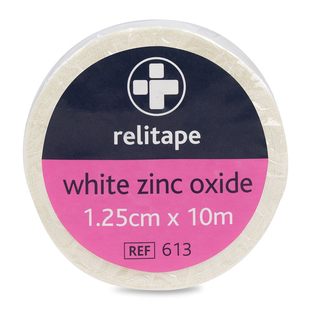 Reliance Medical White Relitape Zinc Oxide Tape - High Tensile Strength, Non-Stretch Cotton Fabric, Long-Lasting Adhesive, Ideal for Joint Immobilisation and Sports Support, 1.25cm x 10m, Pack of 24