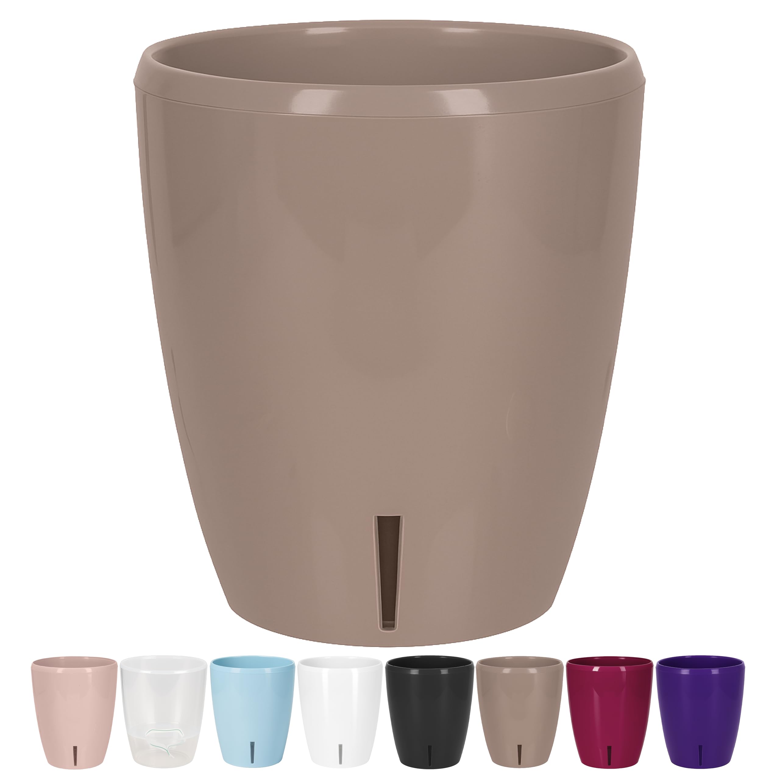 Santino Orchid Pot D 12 cm with Wick System and Water Indicator for Indoor Use, Sand, 1.3 L