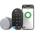 Yale August Wi-Fi Smart Lock with Keypad Touch in Silver | Keyless Entry, Touch Digital Keypad, Fingerprint Scanner, AUG-SL05