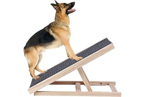 Small Dog Ramp, Portable Folding Pet Stair Ramp, 28" Long Wooden Pet Ramp with Non-Slip Carpet Surface,Supports 110Lbs, Porta