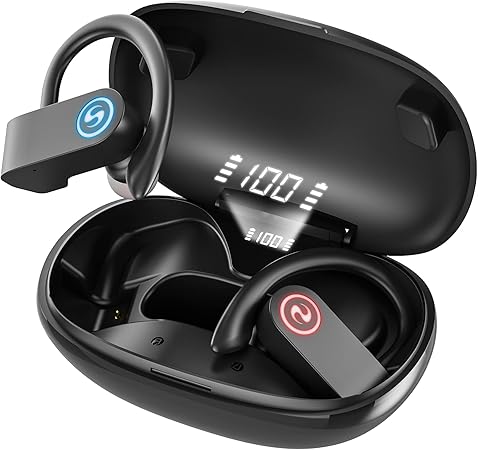 Amazon Co Jp 耳掛け スポーツイヤホン Bluetooth 耳から落ちない みみかけ式 イヤホン ジョギング用 完全 ワイヤレス イヤホン 耳から落ちにくい ブルーツース イヤフォン Led残量表示 フィット感 イヤーフック 3dステレオサウンド Bluetooth 5 0 瞬時接続 ヘッドフォン