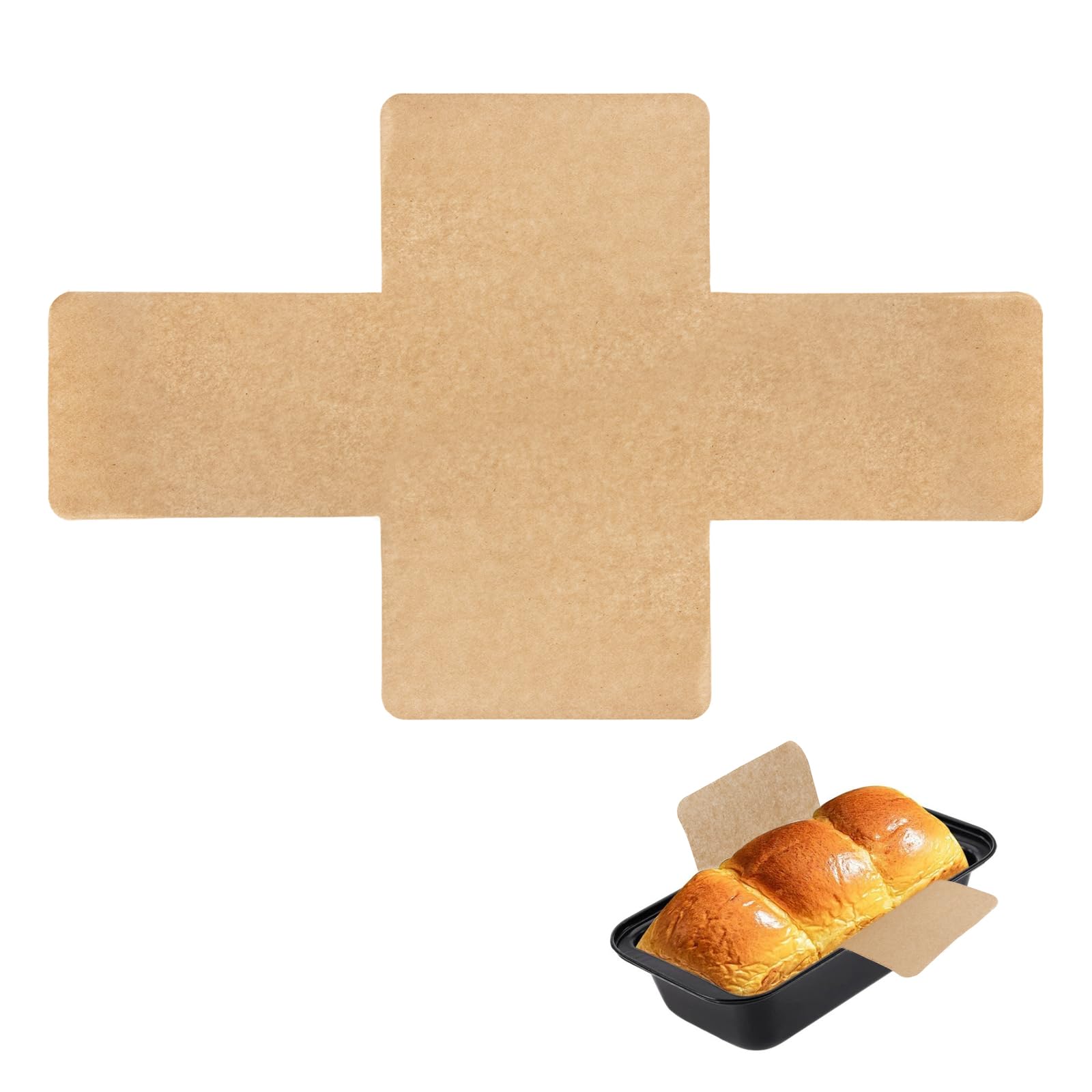 Photo 1 of 100 Pcs Loaf Pan Liners for Baking Bread 9x5 inches, Pre Formed Parchment Paper for Baking Toast Bread, Cakes, Banana Bread, Disposable Greaseproof Paper, Non-Stick Air Fryer Liner, Brown