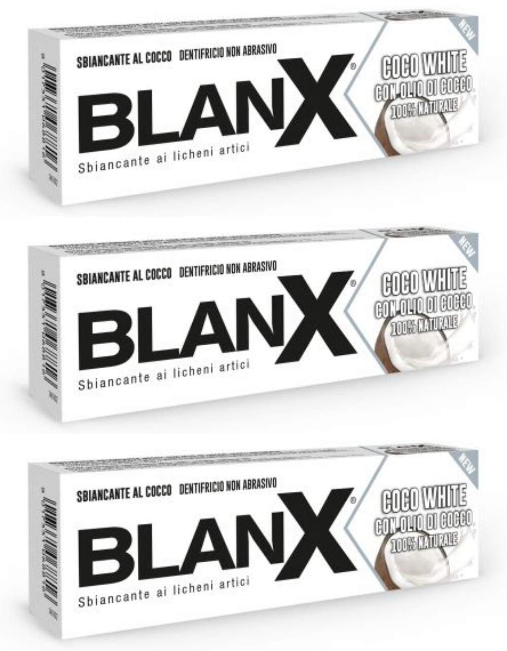 BlanX Coco White Toothpaste with Coconut Oil 2.54fl.oz 75ml, Pack of 3