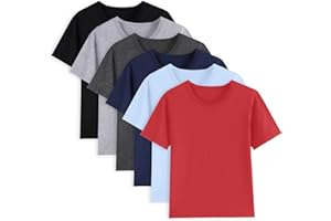 Hercugifts 6 Pack Cotton Boys Kids Tshirts Short Sleeve Summer Tops Clothes Tee Shirts for Toddlers(Age 2-14)