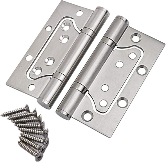 Packof2 4in Invisible Door Hinges Stainless Steel Butterfly Groove