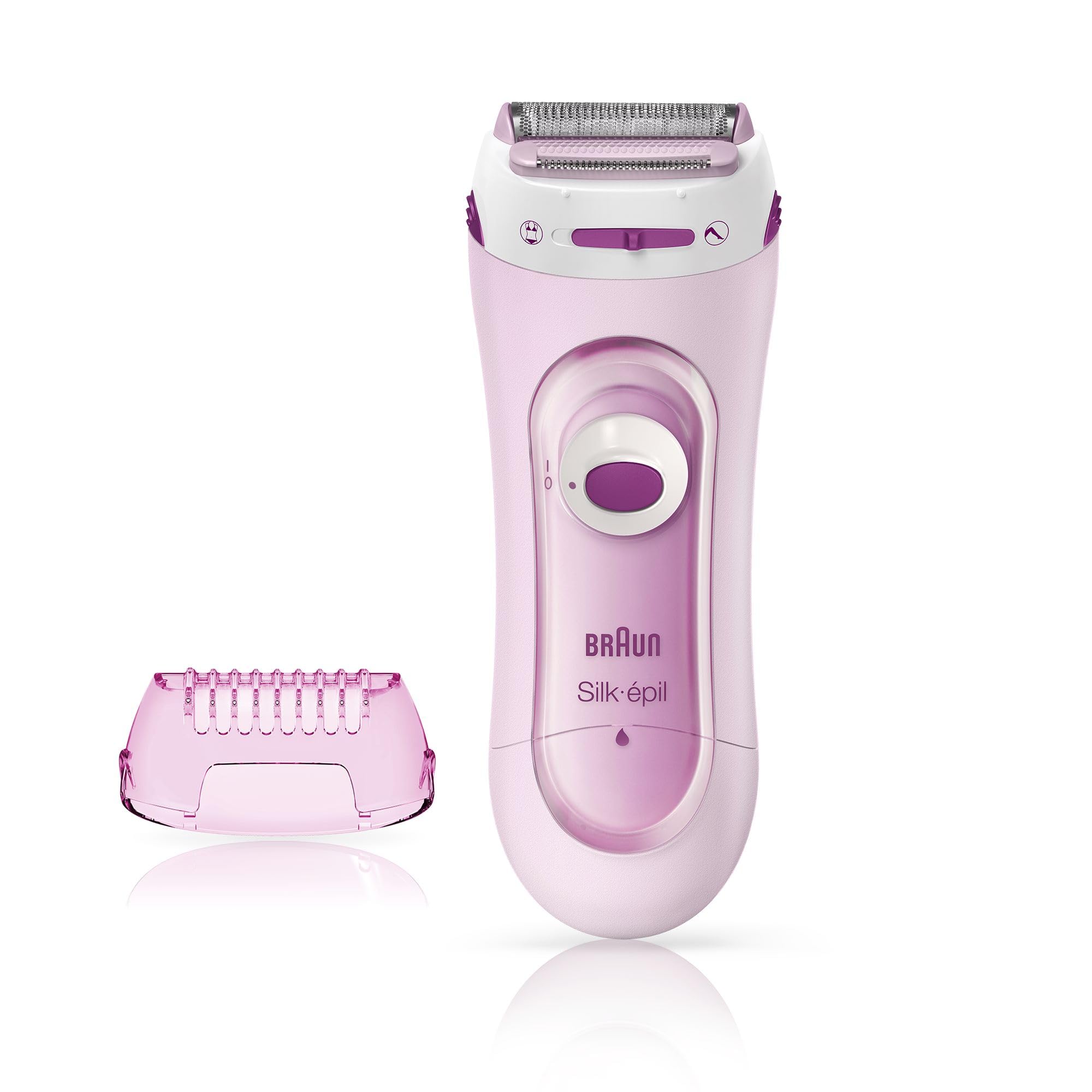 Braun Silk-épil Lady Shaver 5-100 2-in-1 Wireless Electric Women's Razor and Trimmer, Pink