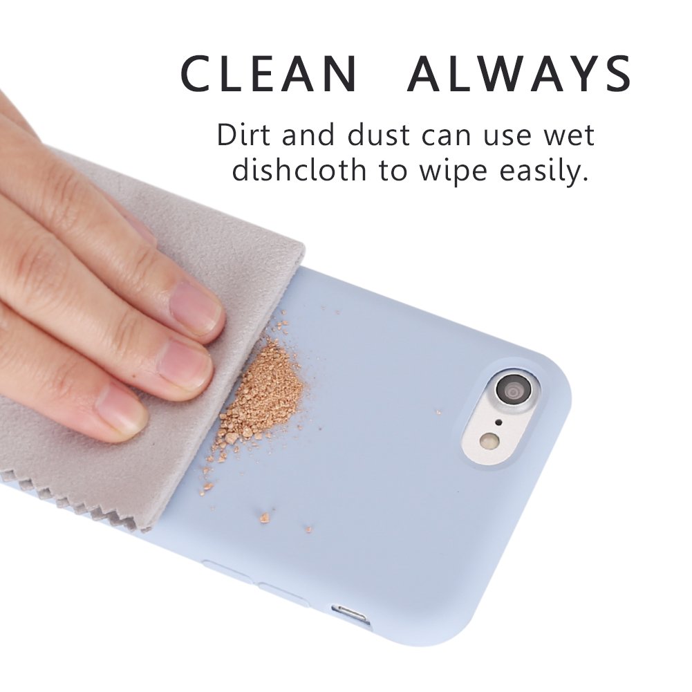 iPhone 8 Case, iPhone 7 Case, Casegory iPhone 7/8 Cover with Liquid Silicone Gel Rubber and Soft Microfiber Cloth Case for Apple Mobile Phone iPhone 8 and iPhone 7 (4.7inch)(Light Blue)