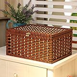 Qclr-T Rattan Buckle Desktop Storage Box,G