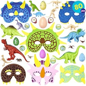 THE TWIDDLERS Conjunto de 80 Granel Juguetes de Mini Dinosaurios Surtidos – Amplia selección – Ideal para Bolsas Regalo de Fiesta – Rellenos de piñata – Fiestas temáticas de Dinosaurios y Eventos