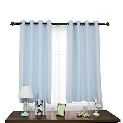 Jiangjue Blackout Curtains Bedroom 2 Panels Short Curtains Small Window Living Room Tier Curtains Thermal Insulated Grommet Incanus 52w84l