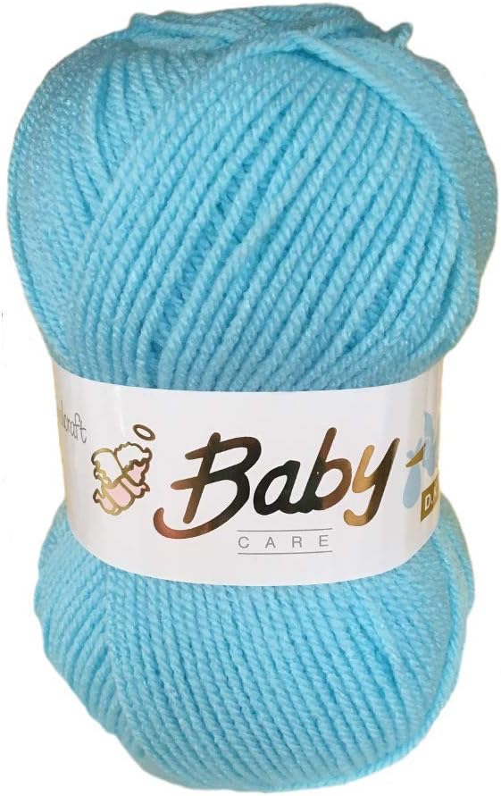 5 x 100g Woolcraft Babycare Baby Yarn, Wool, DK Double Knit (Aqua 615