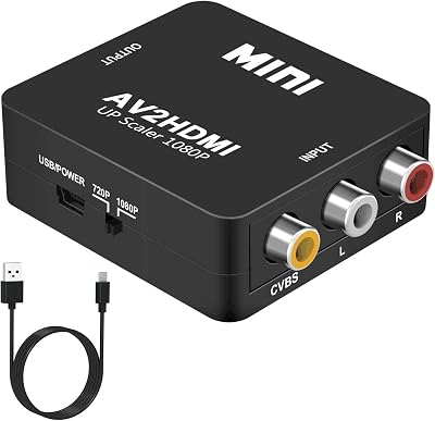 DigitConvert RCA to HDMI Converter 1080P PAL NTSC AV to HDMI Adapter