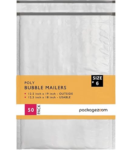 50-Pack Black Bubble Mailers 12.5x19 - Heavy Duty Self Seal Shipping Envelopes