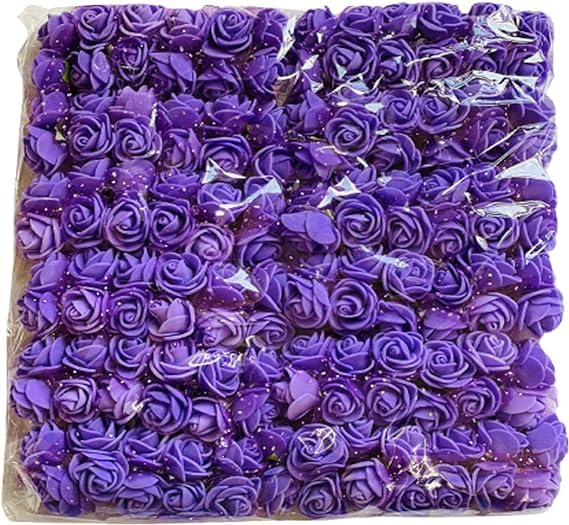 Witty Cuties Purple Artificial Flowers Artificial Roses Foam Flowers for Crafting Real Looking Fake Foam Roses Decoration DIY Wedding Bouquets Bridal Shower Flower Decoration Pack of 1 (144pcs).