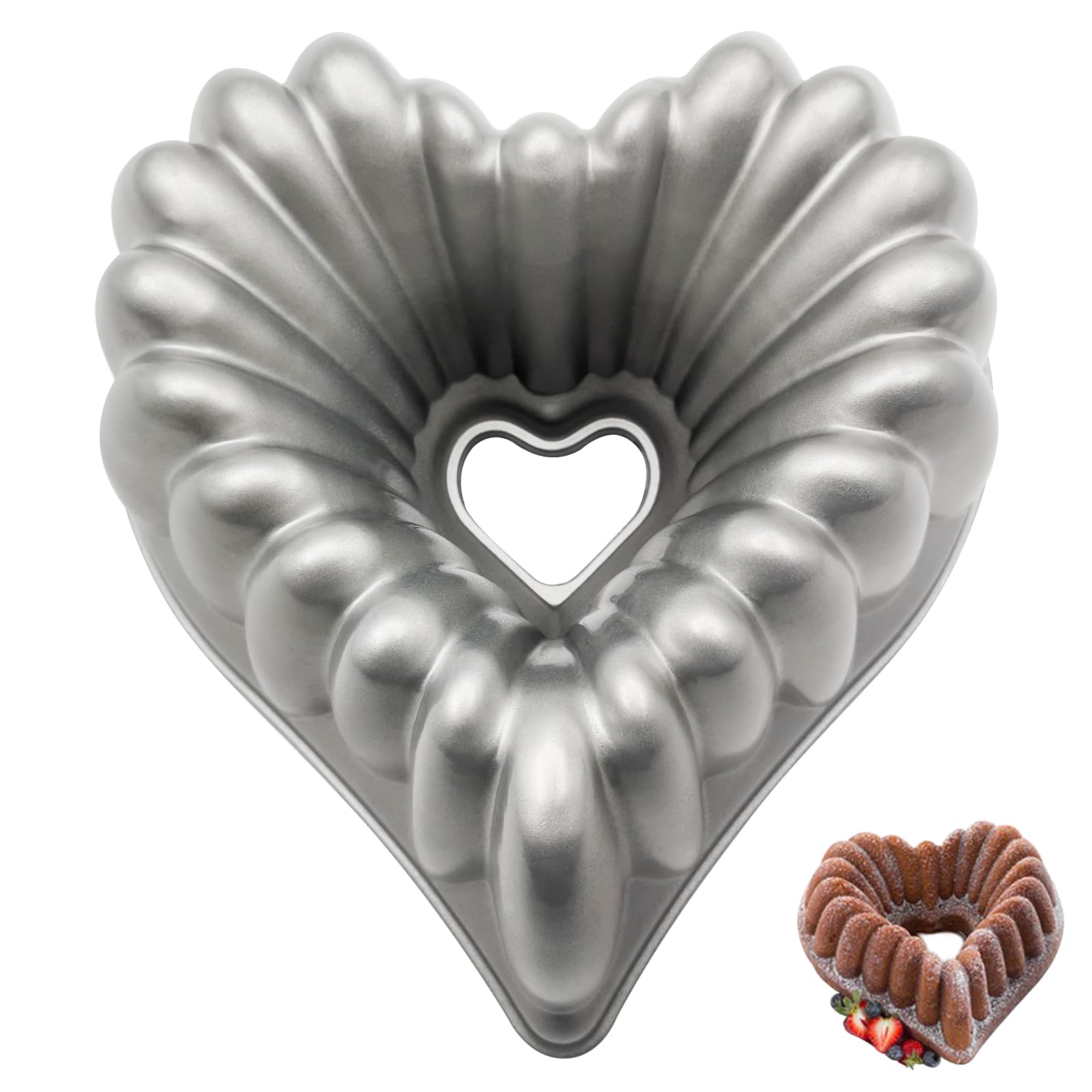 LYFJXX Charlotte Cake Mold Aluminium Kitchen Accessories Decoration Christmas Wedding Family 3D Charlotte Cake Pan (Love Heart Shape)