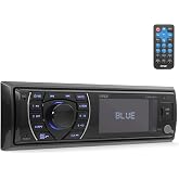 Pyle Bluetooth Marine Receiver Stereo - 12v Single DIN Style Boat In dash Radio Receiver System with Digital LCD, RCA, MP3, U