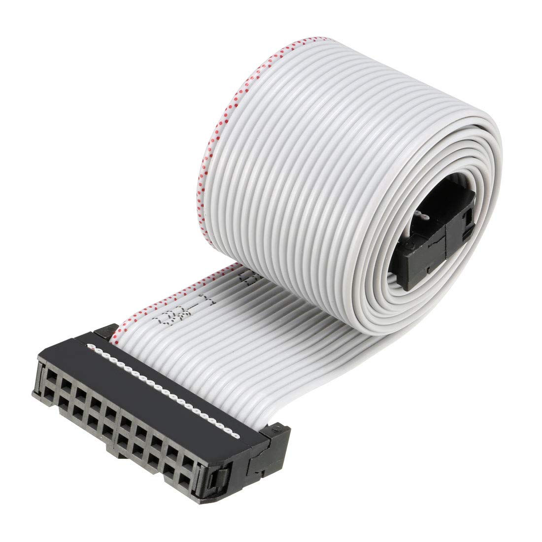 sourcing map IDC Gray Wire Flat Ribbon Cable 20 Pins 66cm Length 2.54mm Pitch Type-C