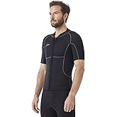 Hevto Men Wetsuit Tops and Vest 3/2mm Neoprene Jacket Surfing Swimming Front Zip Wet Suit for Water Sports