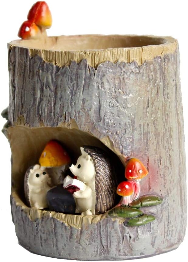 FunnyGoo Succulent Planter Pots Flower Plant Pots Bonsai Pots with Cute Animals for Office Balcony and Garden (Hedgehog) - Image 4