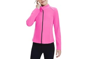 Hvididan Girls Athletic Jacket Zip Up Horse Riding Shirts Kids Yoga Jackets Workout Coat