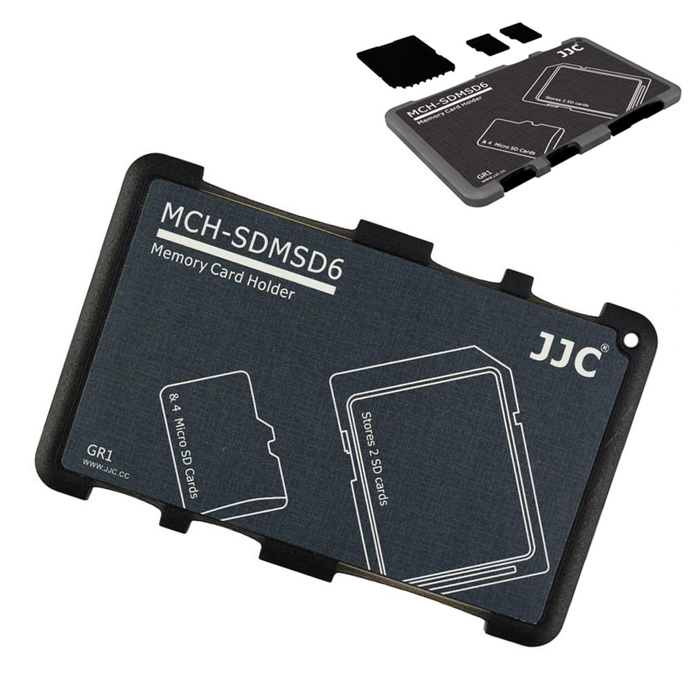 JJC Memory Card Case Portable Slim Holder Storage for 2 SD Cards + 4 Micro SD Cards