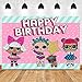 Hot Pink Toy Dolls Girl Photo Background Baby Girls Surprise Happy Birthday Party Decorations Vinyl Green Stripe Photography Backdrop Baby Shower Banner Supplies 5x3ft Candy Table Photo Booth Props