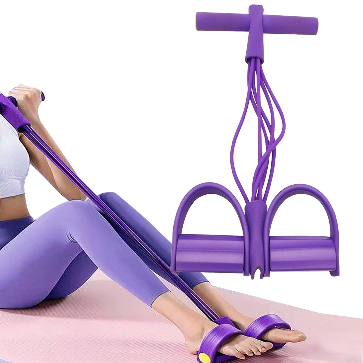 21 Fitness Resistance Bands-6 Tube Pedal Ankle Puller,Multifunction Tension Rope,Natural Latex Fitness Bands for Strength Training, Tummy, Waist, Arm, Leg Slimming, Home Gym Exercise Equipment
