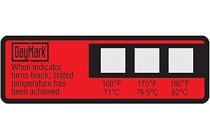 DayMark Dishwasher Temperature Labels, 160 Degree F/170 Degree F/180 Degree F (Pack of 24)