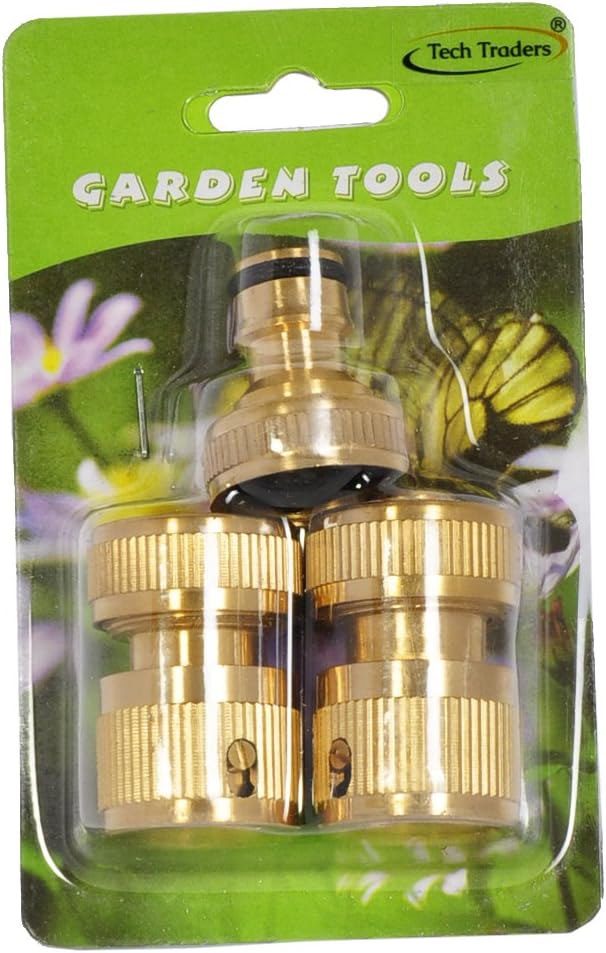 Tech Traders ® Brass Connector Set (3 Pieces),Brass Connector Set