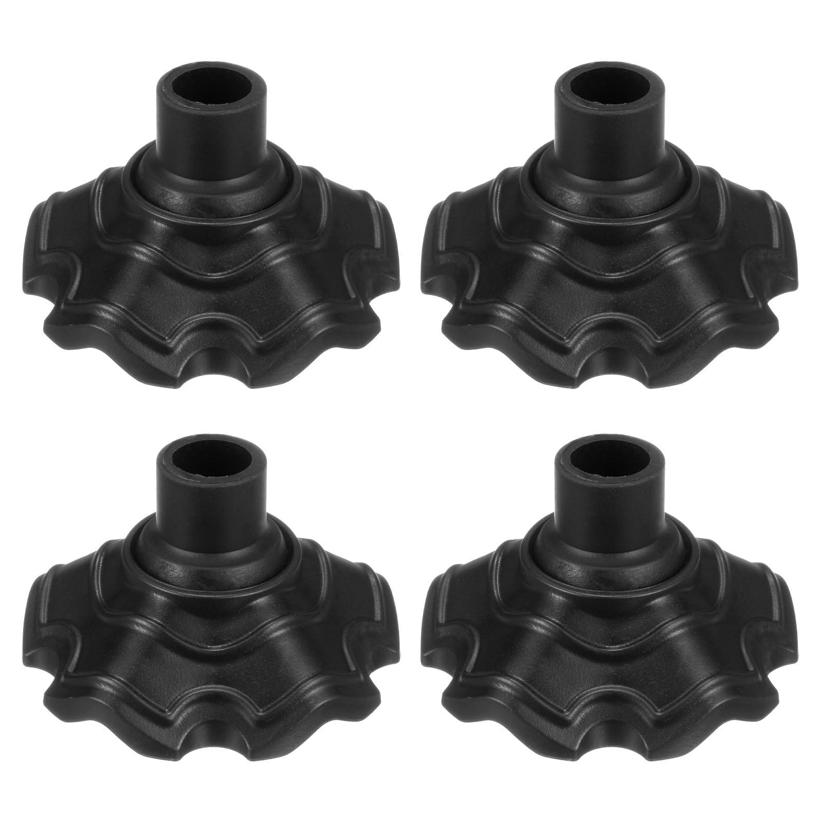 M METERXITY 4-Pack Camping Chair Foot Pads, 16mm Plastic Anti-Sinking Folding Camp Chair Replacement Feet for Fishing/Hiking/Picnic/Hardwood Floors/Tile/Outdoor Chair Leg Caps [Black]