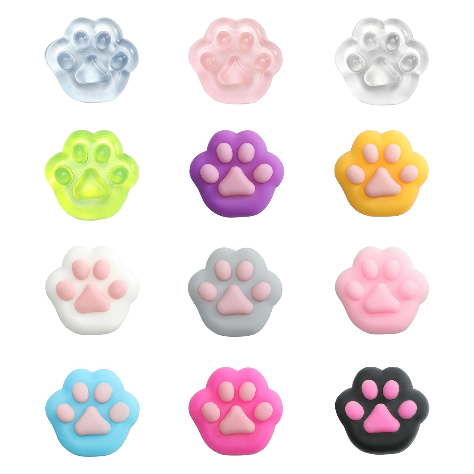 Photo 1 of 12pcs Taba Squishy Cat Paw Squeeze Toys, Ultra-Soft Quick Recovery Cat Paw Pinch Toy?Novelty Things Suitable for Adults Kids (Mix Color)