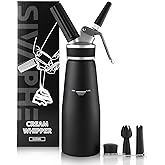 Sivaphe Professional Whipped Cream Dispenser Aluminum Grade Canister, Heavy Duty Cream Whipper Homemade Bliss, Portable Whipp