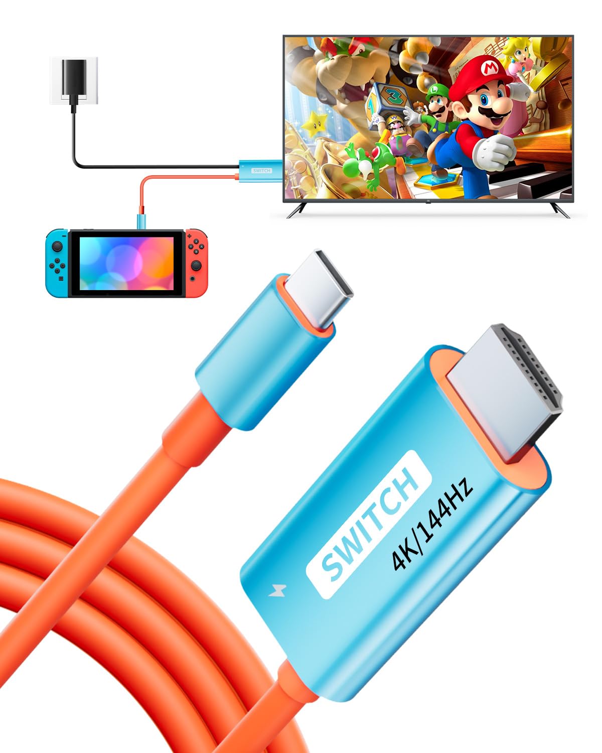 YIGORN Portable Switch 1 TV Dock Station for Nintendo Switch 1, with 4K&144HZ HDMI/100W Charge PD Port