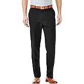 Haggar Mens Cool 18 Classic Fit Flat Front Hidden Expandable Waistband Casual Pant