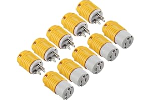 Miady Extension Cord Ends Male and Female, 15 Amp 125 Volt Heavy Duty Replacement Plug & Connector Set, Straight Blade Plugs Grounding Type/ETL Listed (5 Set)