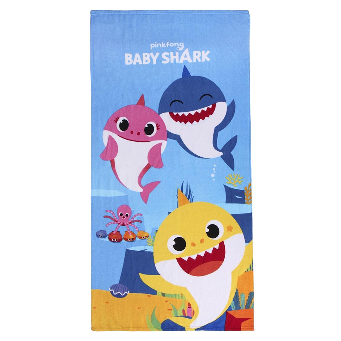 CERDÁ LIFE'S LITTLE MOMENTS Baby Shark Beach Towel for Children Officially Licensed Nickelodeon, Colourful, Regular, 2200007337_
