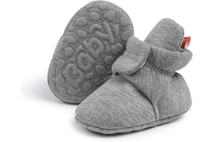 CENCIRILY Baby Unisex Booties Warm Fleece Winter Stay On Infant Slipper Socks Boys Girls Soft Non Slip Sole Newborn First Walkers Ankle Crib Shoes