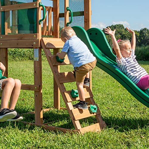 Backyard Discovery Buckley Hill Wooden Swing Set, Made for Small Yards