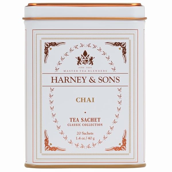 HARNEY & SONS CHAI, SPICED BLACK TEA, 20 SACHETS | BREW MASALA CHAI AT HOME, CLASSIC COLLECTION