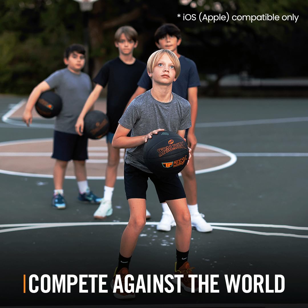 Spalding TF DNA Smart Basketball + 1 Yr App Subscription Bundle I iOS and Android Compatible I All Surface Material