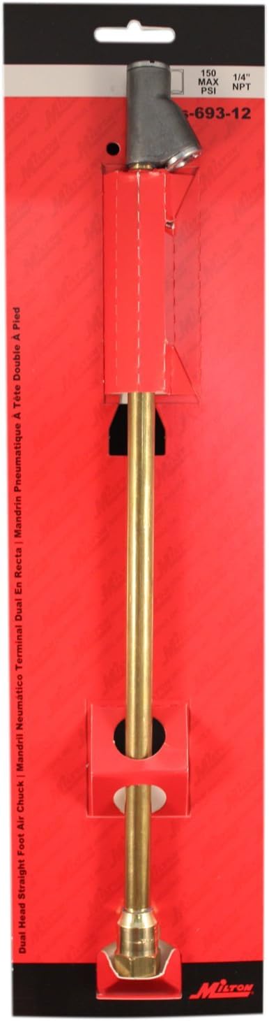Milton S-693-12 1/4" FNPT Extended Reach Dual Head Air Chuck: Automotive