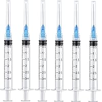 25 Pack 3ml Plastic Lab Syringes with 23Ga, for Scientific Labs, Industrial Dispensing and Liquid Measuring Syringe Tools, In