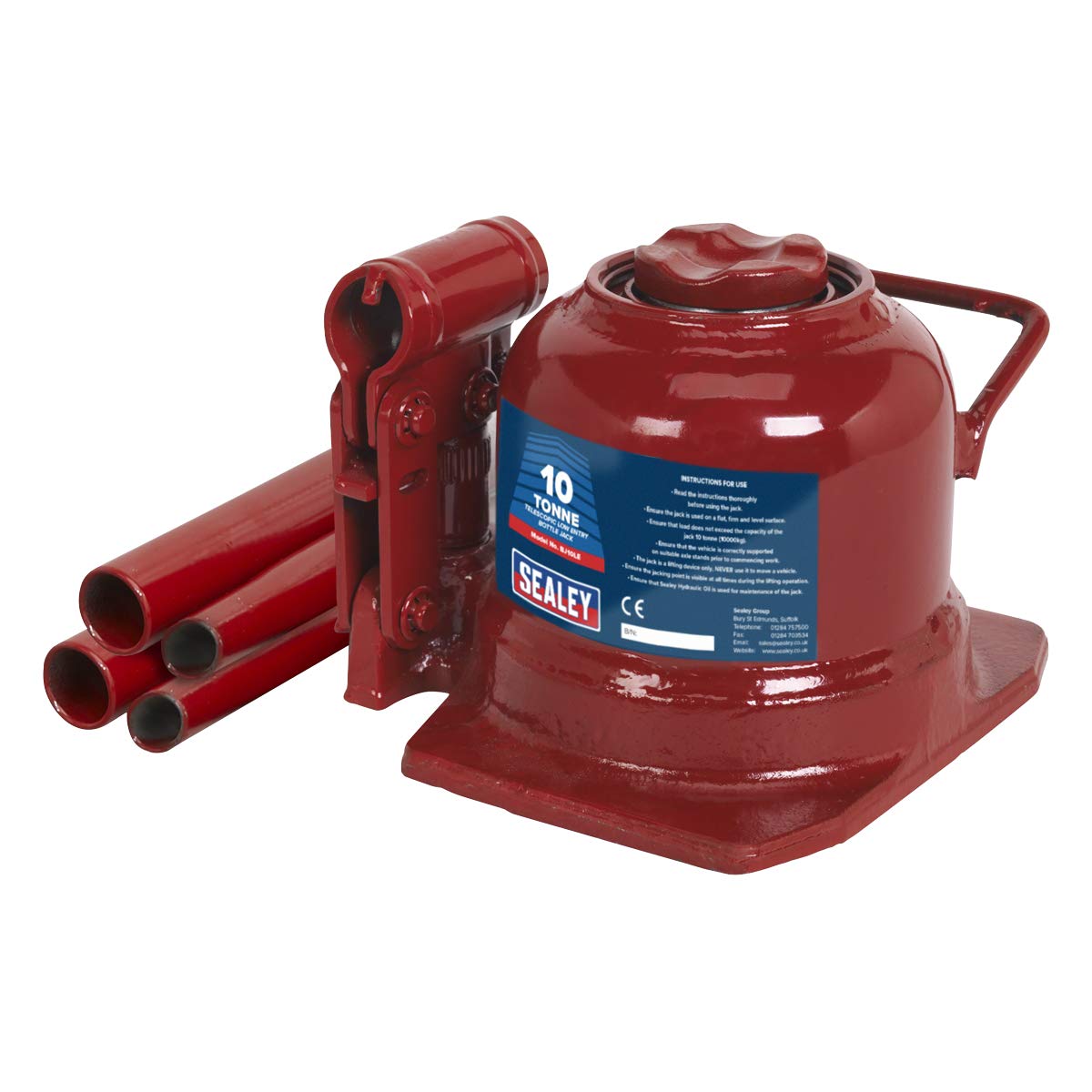 Sealey Bj10Le Bottle Jack 10Tonne Low Entry Telescopic