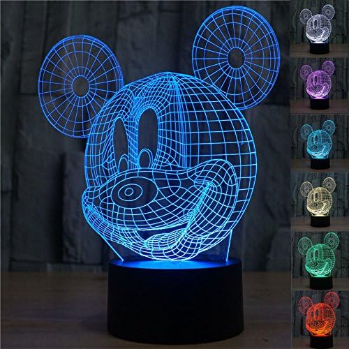 XMK 3D LED Mouse bulbing illusion Bedroom night Desk Light Lamp 7color Disney-Mickey